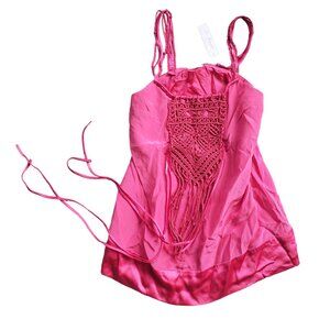 VINTAGE Y2K Babydoll Top Mint By Jodi Arnold Macramé Women's 4 $375